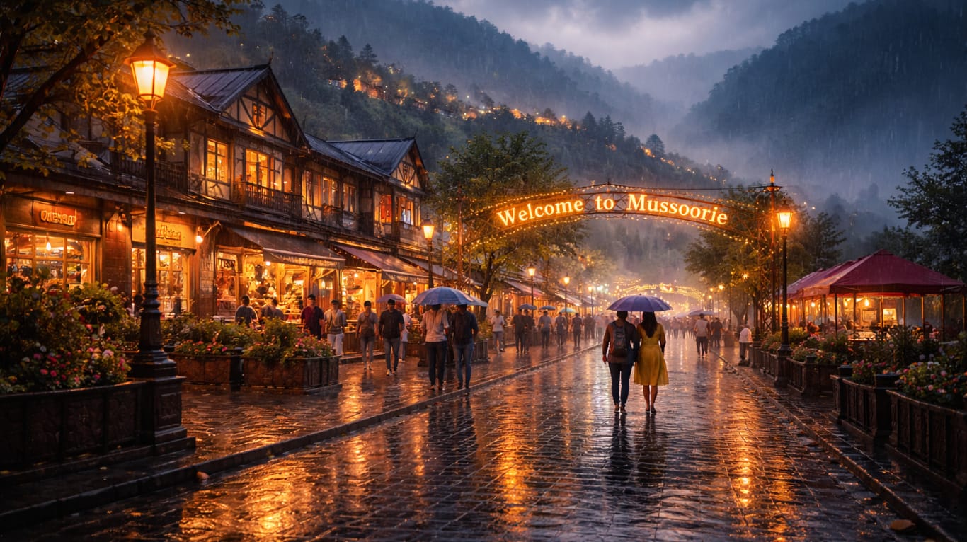 Scenic monsoon views in Mussoorie