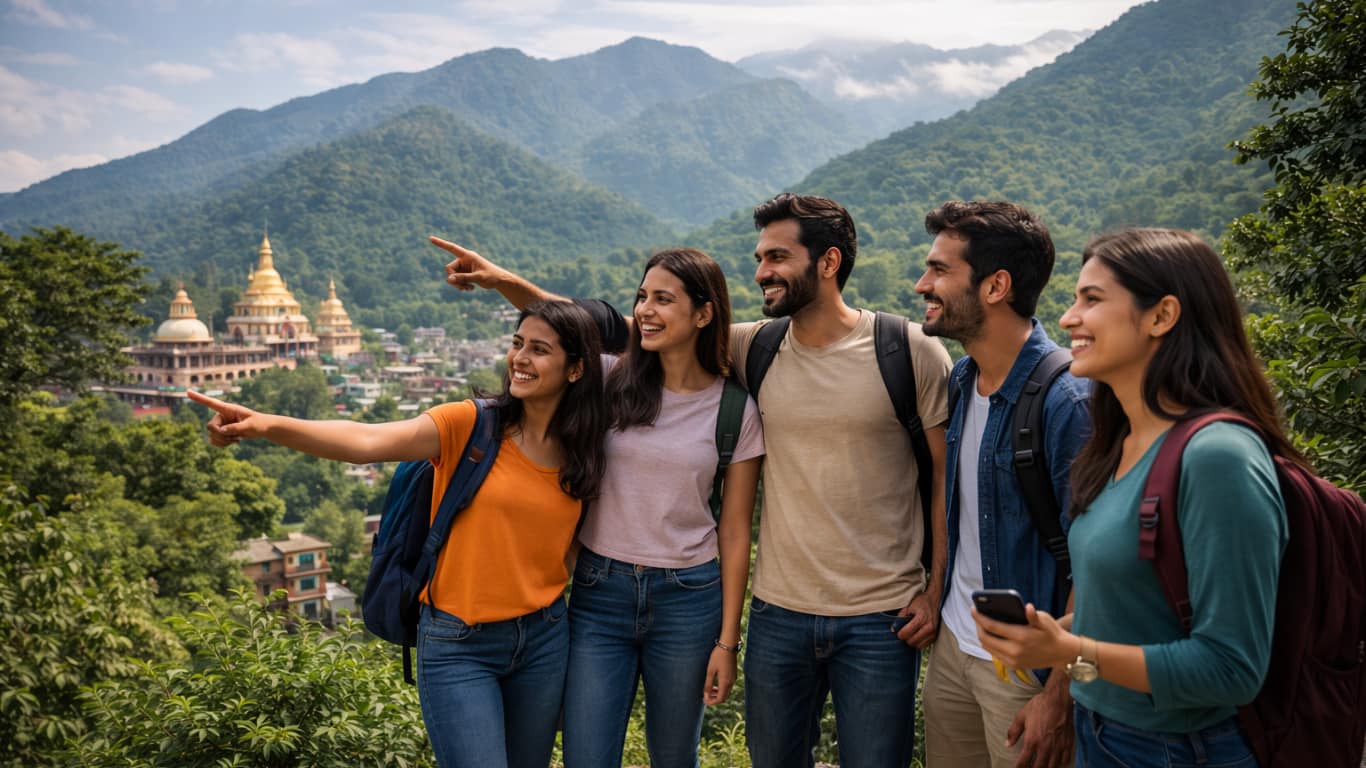 Travelers exploring Dehradun city